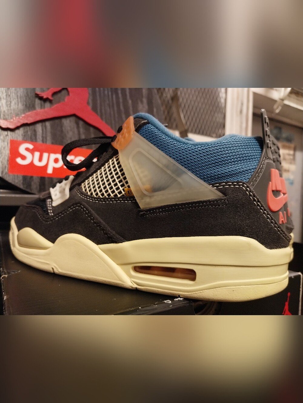 Retro Jordan 4 Union La Black Nior Gauva Size 10.5